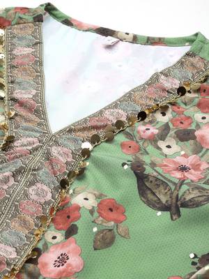 Green printed crepe tunics 5