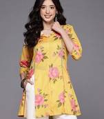 Yellow printed crepe tunics