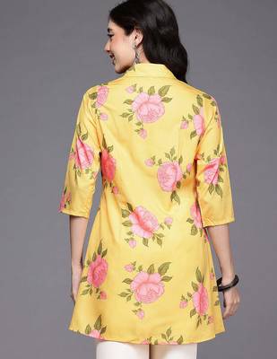 Yellow printed crepe tunics 4