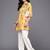 Yellow printed crepe tunics