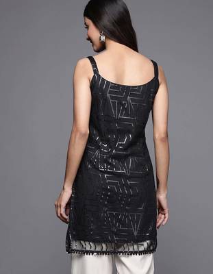 Black printed crepe tunics 2