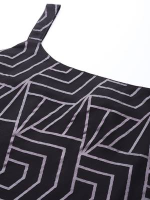 Black printed crepe tunics 5