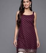 Wine printed crepe tunics