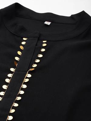 Black printed polyester tunics 2