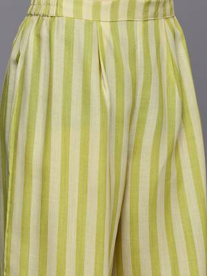 Yellow printed cotton blend co ord set 4
