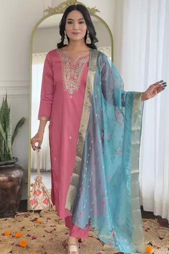 Gajri silk blend suit