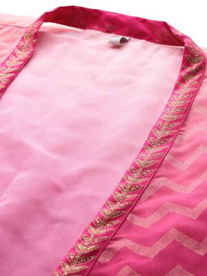 Pink printed polyester co ord set 2