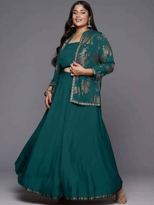 Green printed crepe co ord set 2