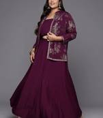 Burgundy printed crepe co ord set