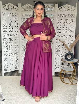 Burgundy printed crepe co ord set 4