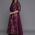 Burgundy printed crepe ethnic dresses