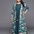Green printed crepe ethnic dresses