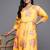 Yellow printed polyester ethnic dresses