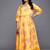 Yellow printed polyester ethnic dresses