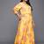 Yellow printed polyester ethnic dresses