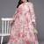 Pink printed georgette ethnic dresses