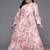 Pink printed georgette ethnic dresses