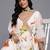 Off white printed georgette ethnic dresses