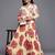 Off-white printed georgette ethnic dresses