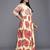 Off-white printed georgette ethnic dresses