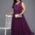Purple embroidered georgette ethnic dresses