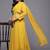 Mustard printed georgette ethnic dresses