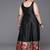 Black printed poly silk ethnic dresses