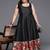 Black printed poly silk ethnic dresses