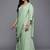 Green printed viscose rayon ethnic dresses
