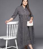 Black printed crepe ethnic dresses