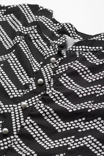 Black printed crepe ethnic dresses