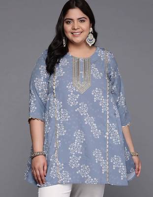 Grey printed crepe tunics 2