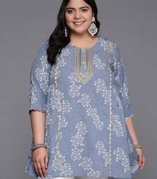 Grey printed crepe tunics