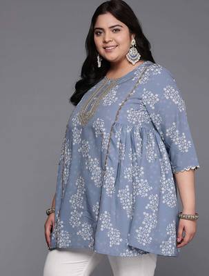 Grey printed crepe tunics 4