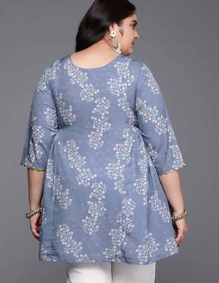 Grey printed crepe tunics 5