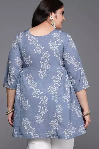 Grey printed crepe tunics