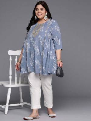 Grey printed crepe tunics 1