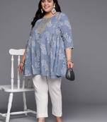 Grey printed crepe tunics
