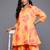 Orange printed polyester co ord set