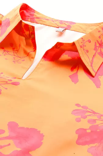Orange printed polyester co ord set