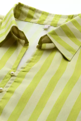 Yellow printed cotton blend co ord set
