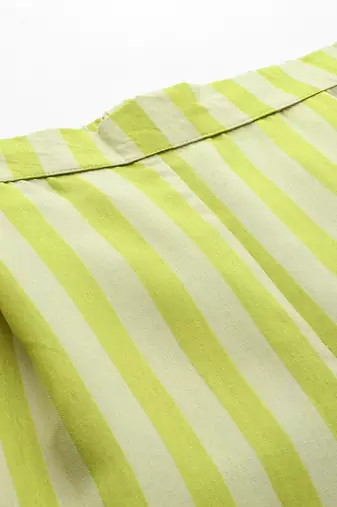 Yellow printed cotton blend co ord set