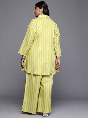 Yellow printed cotton blend co ord set 5