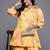 Yellow printed polyester co ord set