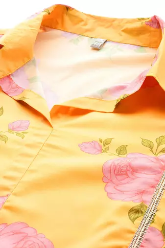 Yellow printed polyester co ord set