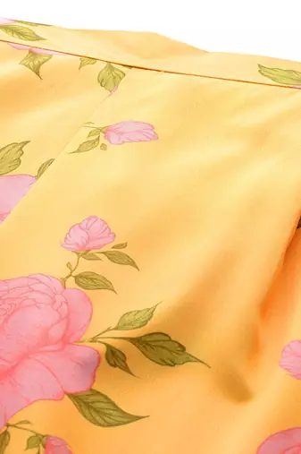 Yellow printed polyester co ord set