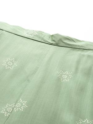 Green printed viscose rayon co ord set 3