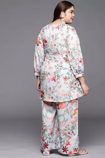 Grey printed crepe co ord set
