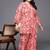 Red printed pure cotton co ord set