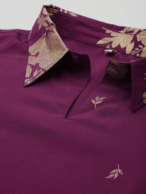 Purple printed crepe co ord set 3
